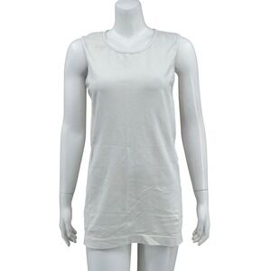 Zyia Active Top Womens 2XL Cream Ribbed Tank Sleeveless‎ Athletic Gym Workout